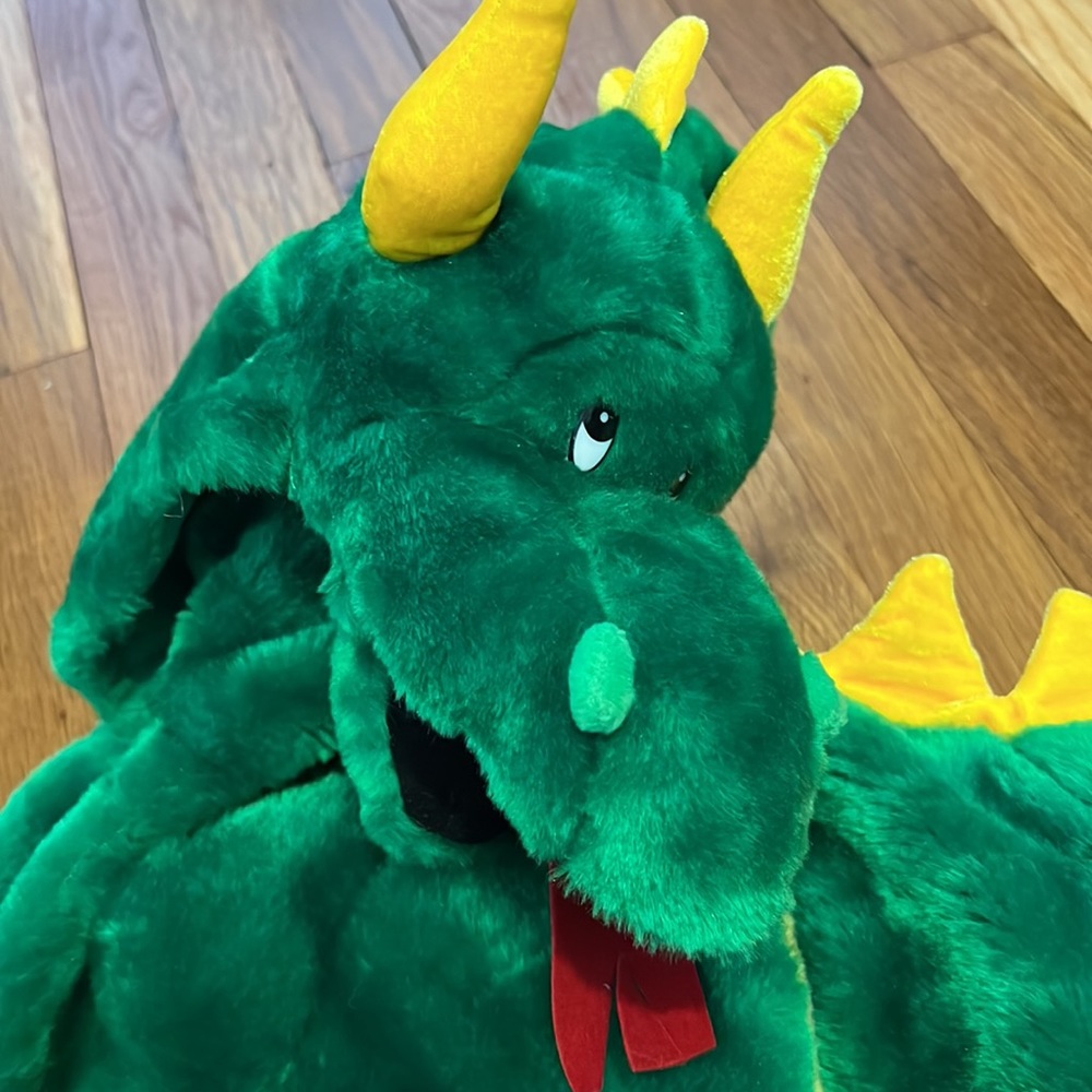 Vtg 1998, Chrisha Playful Plush Kids Unisex Green Dinosaur Halloween Costume
